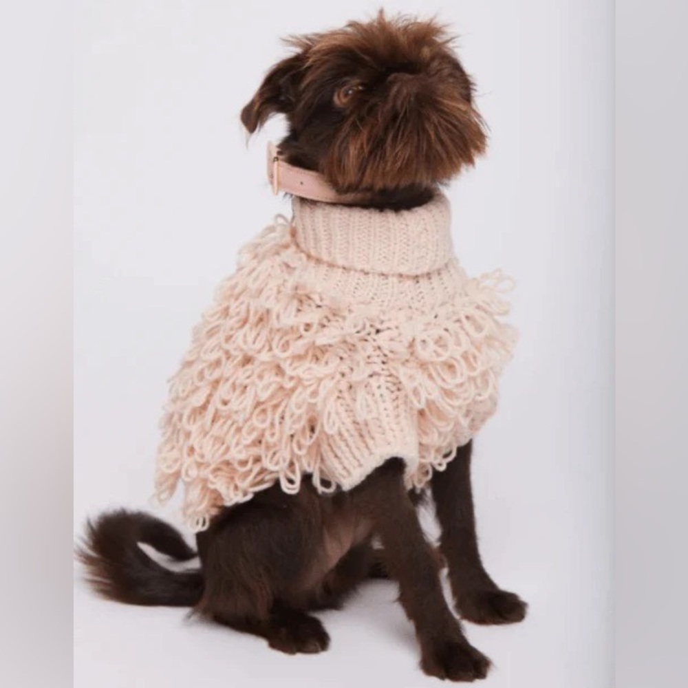 NWOT MAXBONE Curly Knit Sweater Peach in Beige